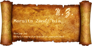 Mersits Zenóbia névjegykártya